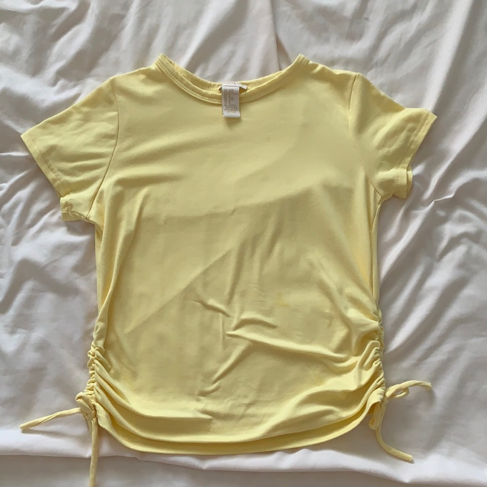 yellow drawstring shirt